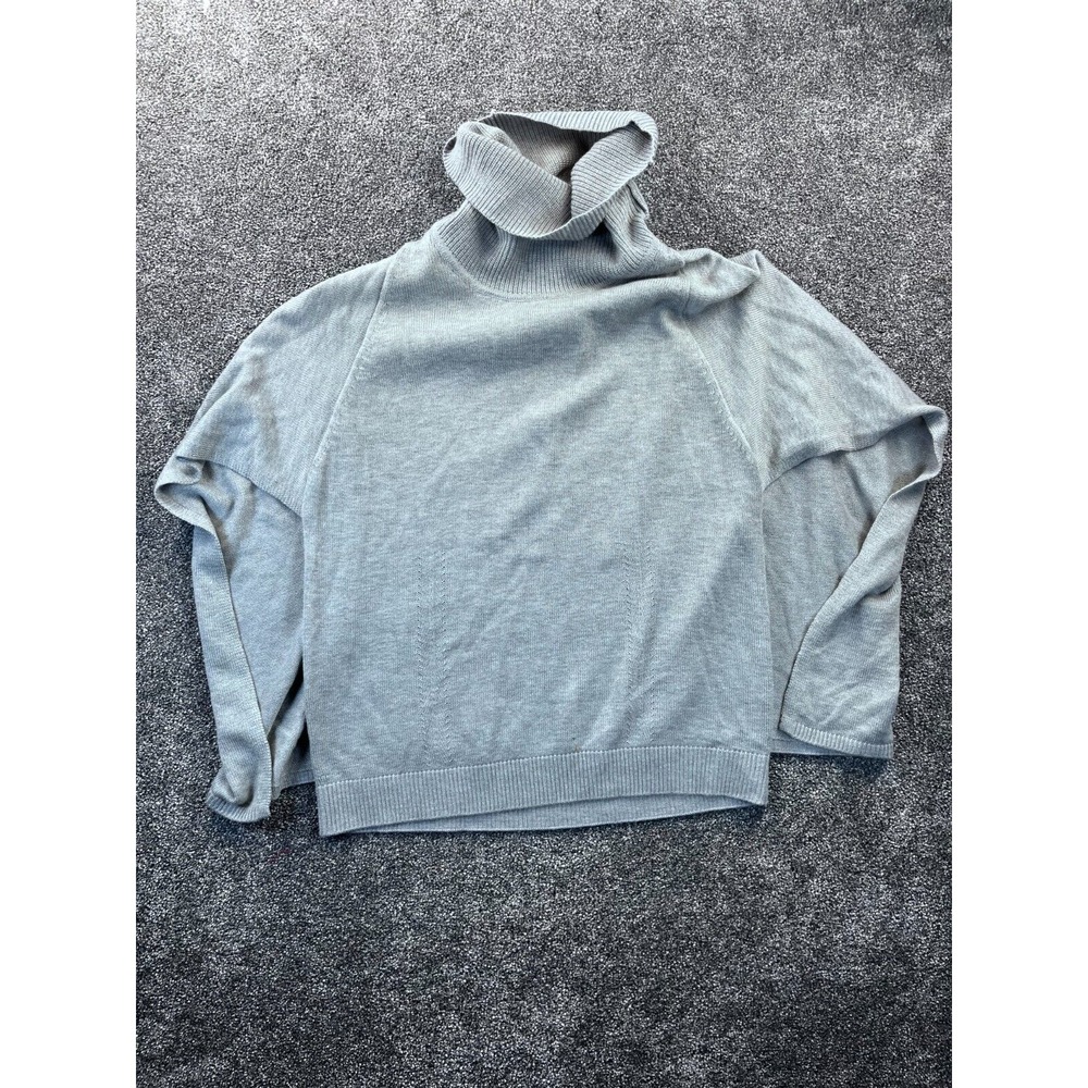 Banana Republic Sweater Women's M Long Sleeve Turtleneck With Cape Pullover Gray